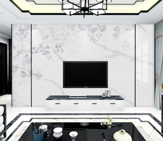 White Shade Stone Design - Marble Wallpaper Murals-GraffitiWallArt