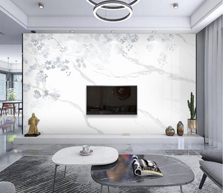 White Shade Stone Design - Marble Wallpaper Murals-GraffitiWallArt