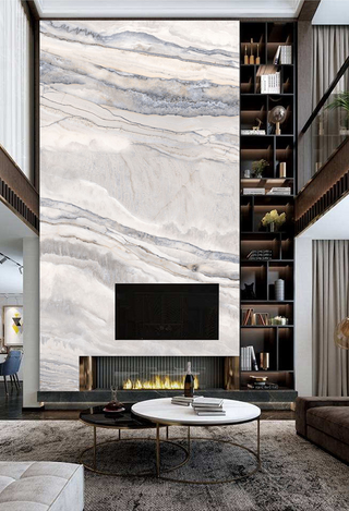 White Waves Stone - Marble Wallpaper Murals-GraffitiWallArt