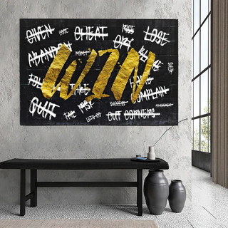 WIN Motivational Canvas Wall Art-GraffitiWallArt