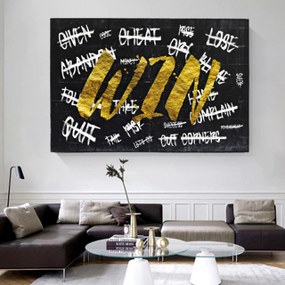 WIN Motivational Canvas Wall Art-GraffitiWallArt