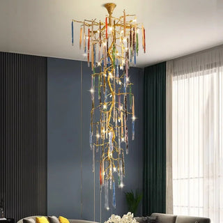 Winter Tree Colourful Crystal Tunes Chandelier Lighting-GraffitiWallArt