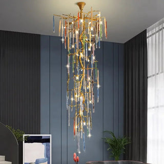 Winter Tree Colourful Crystal Tunes Chandelier Lighting-GraffitiWallArt