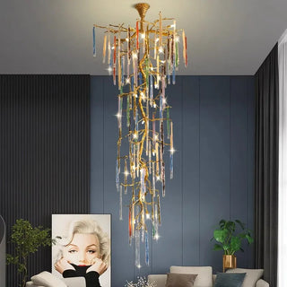 Winter Tree Colourful Crystal Tunes Chandelier Lighting-GraffitiWallArt