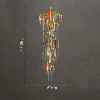 Winter Tree Colourful Crystal Tunes Chandelier Lighting-GraffitiWallArt