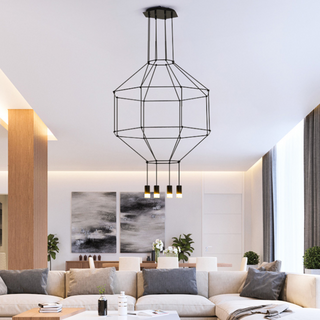 Wireflow LED Chandelier - Illuminate Your Space-GraffitiWallArt