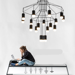 Wireflow LED Chandelier - Illuminate Your Space-GraffitiWallArt