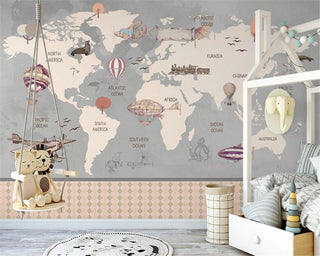 Wonderland Adventure - World Map Murals Wallpaper-GraffitiWallArt