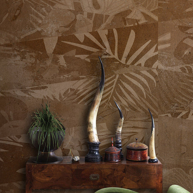 Wooden Leaf Textures Wallpaper Mural - GraffitiWallArt