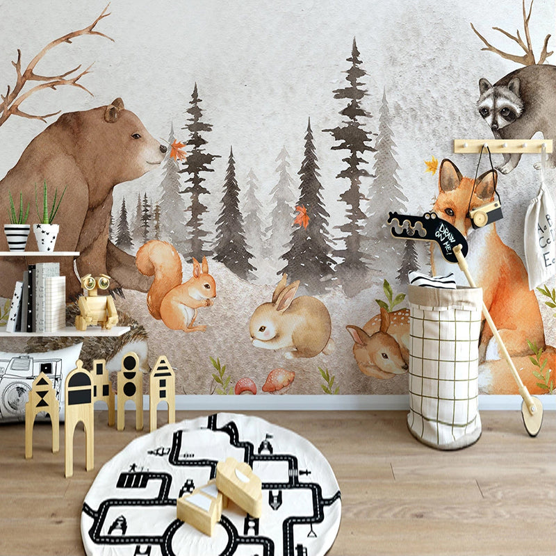 Woodland Forest Nursery Wallpaper - Forest Mural-GraffitiWallArt