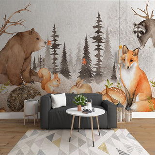 Woodland Forest Nursery Wallpaper - Forest Mural-GraffitiWallArt