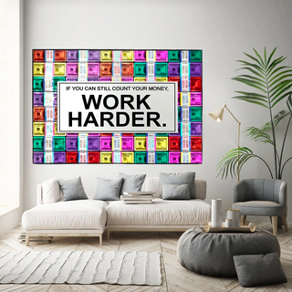 Work Harder Canvas Wall Art-GraffitiWallArt