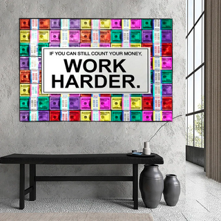 Work Harder Canvas Wall Art-GraffitiWallArt