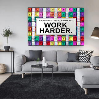 Work Harder Canvas Wall Art-GraffitiWallArt