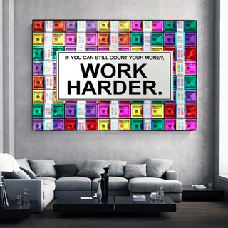 Work Harder Canvas Wall Art-GraffitiWallArt