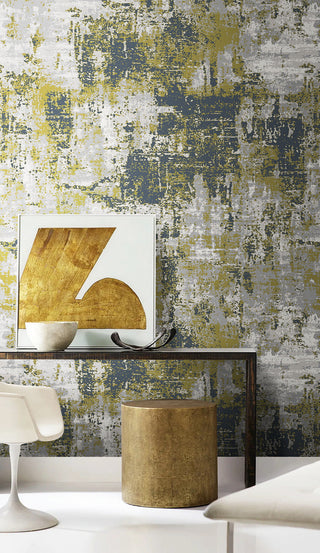 Yellow Brushed Texture Wallpaper Mural-GraffitiWallArt