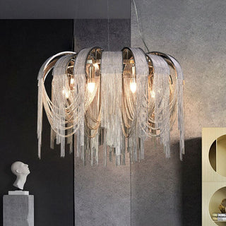 Chain Chandelier: Elegant Lighting Fixture for Modern Spaces-GraffitiWallArt